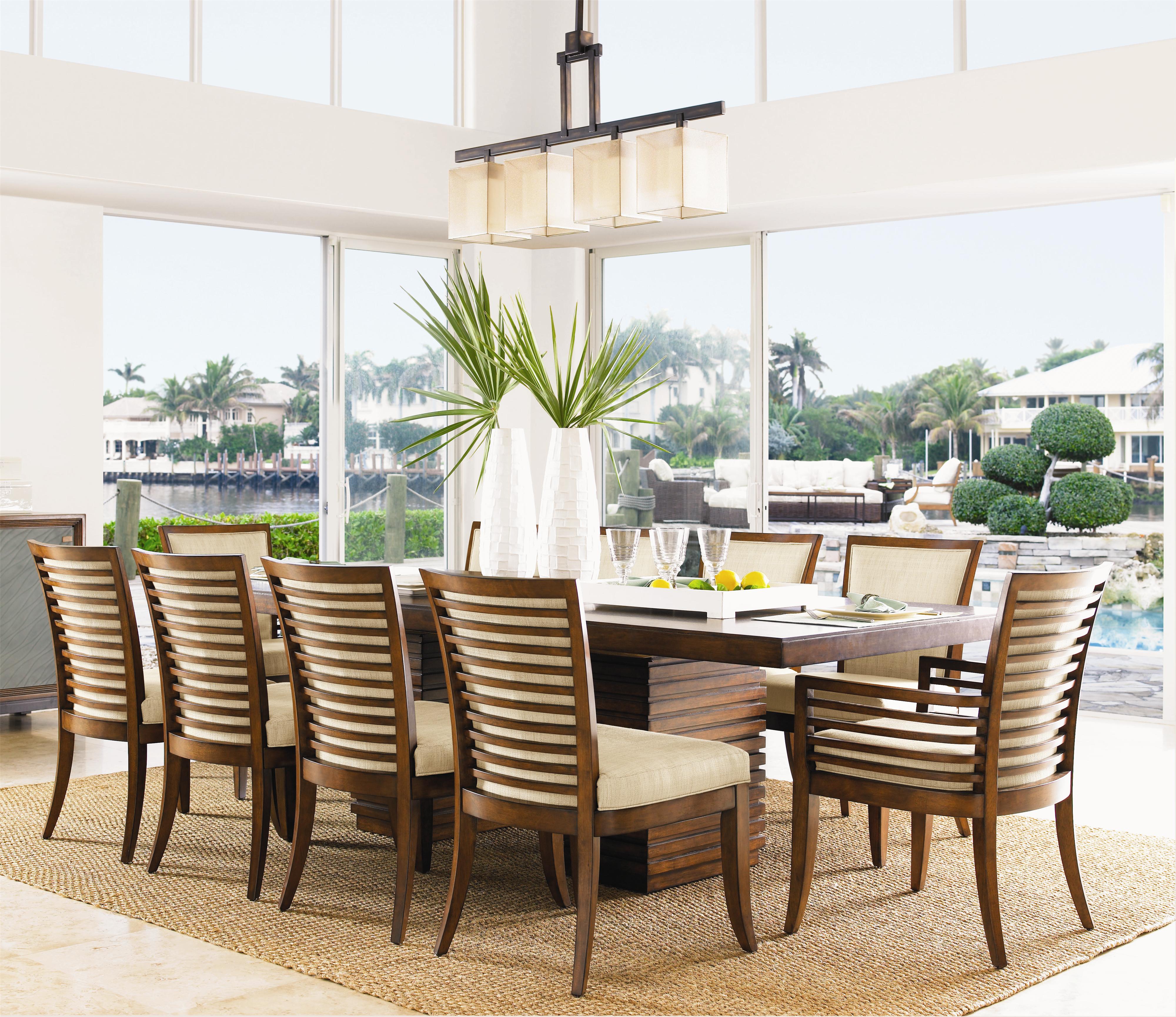Tommy Bahama Home Ocean Club 536876C Double Pedestal Peninsula Dining